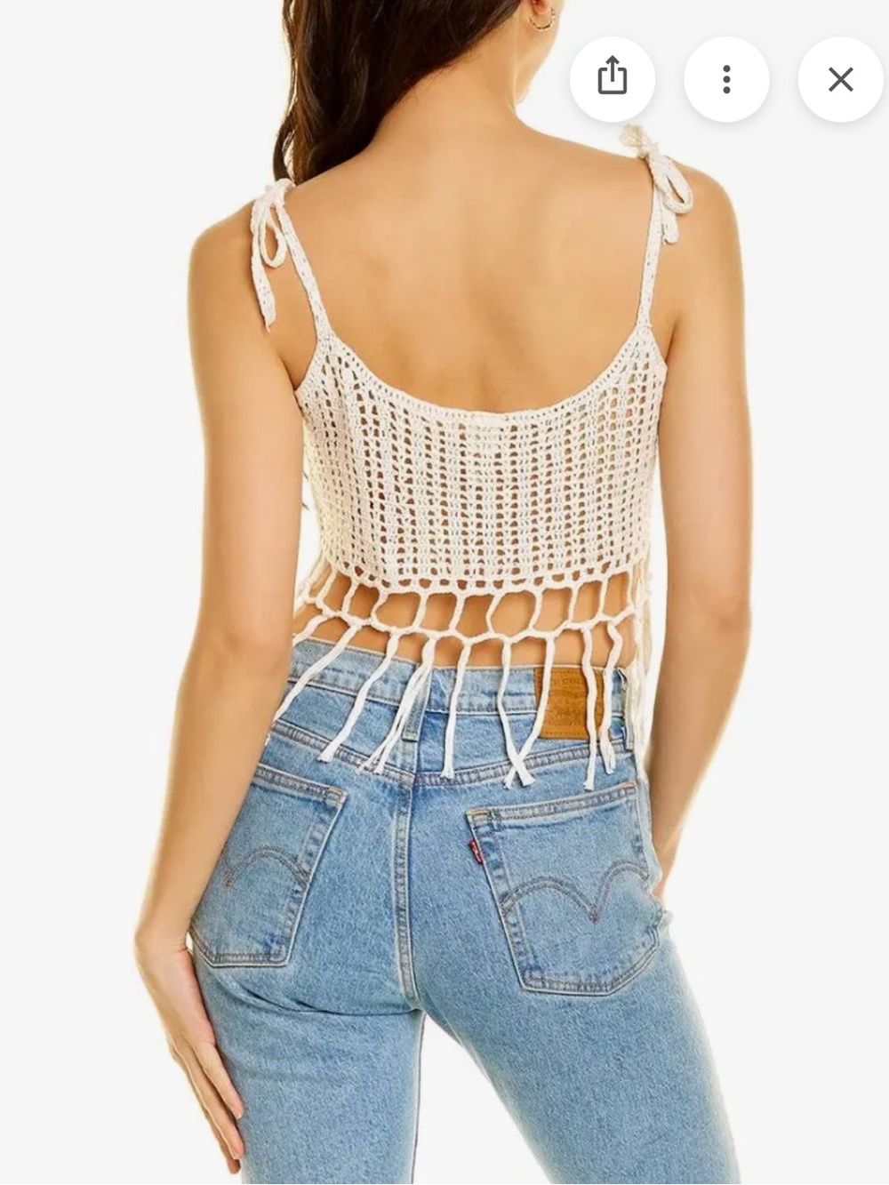 RAGA White Crochet “Earth Child” Fringe Tank Top